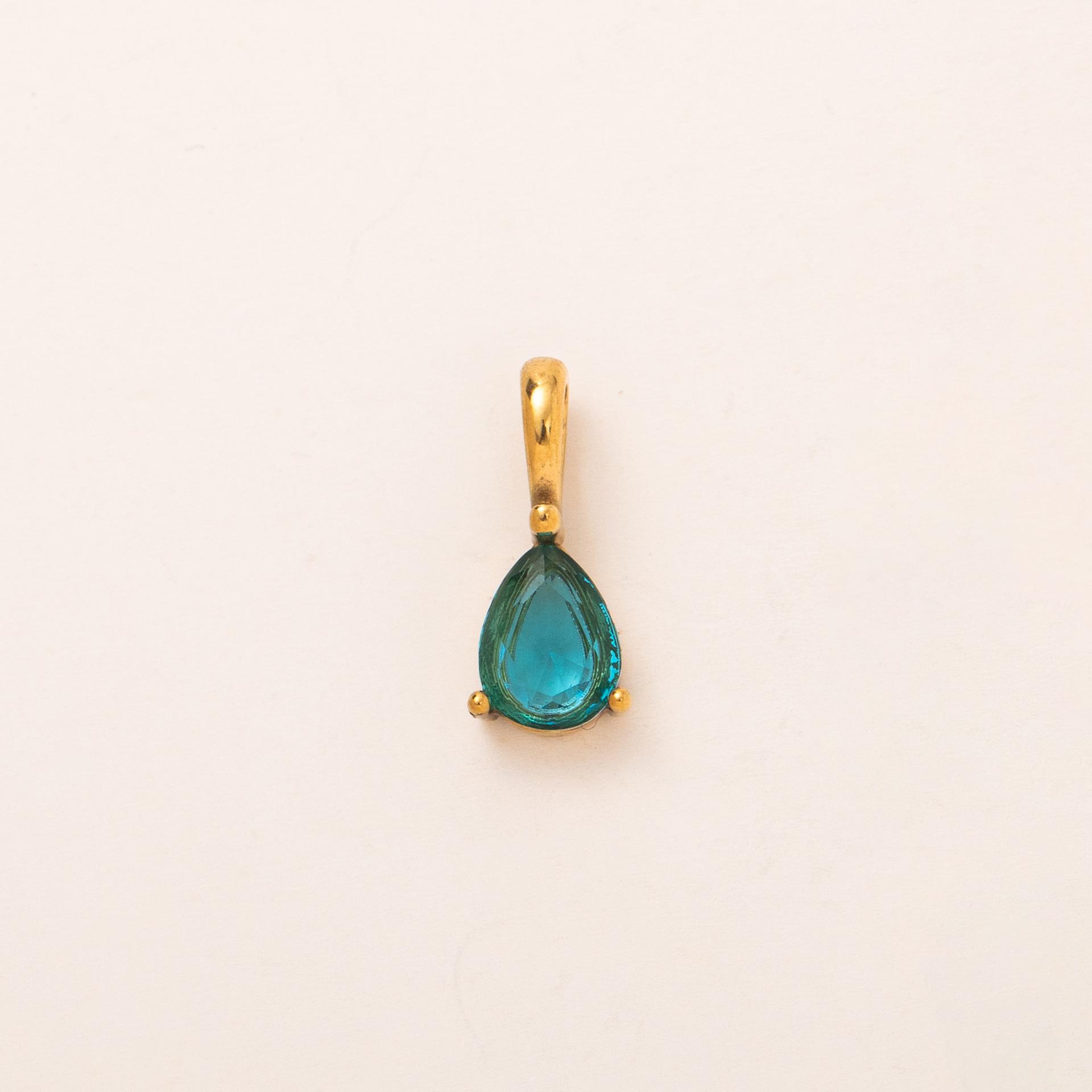 

Titanium Steel High Color Retention Diy Accessories 12 Birthstone Necklace 12 Birthstone Water Drop Pendant 18K Gold