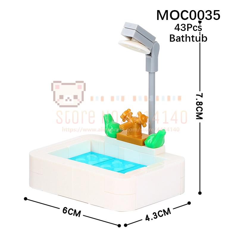 

Мебель для дома MOC Строительные блоки Городская сцена Сделай сам Кухня Кровать Диван Туалет Ванна Модель Украшение Сборка Кирпичики Игрушки Для Детей