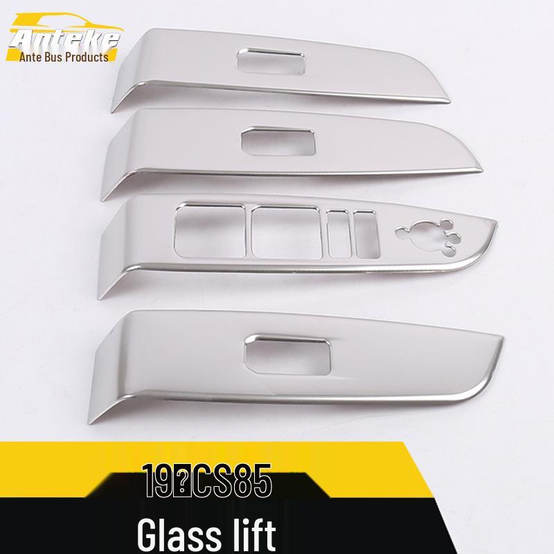 

19 CS85 Power Window Trim & Armrest Switch Decorative Panel for Car - Hot Sale Black Titanium Brushed *4 Stainless Steel