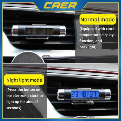 2 in 1 Auto Digitale LCD-Uhr Temperaturanzeige Elektronische Uhr Thermometer Auto Luftauslass Digitaluhr Auto Zubehör