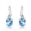 100% 925 Sterling Silver Drop Earrings for Women Girls Nano Blue Topaz Gemstone Earrings Korean Trend Fashion Party Fine Jewelry