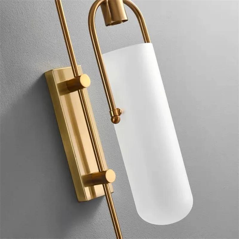 Retro luxury indoor glass LED wall lights living room dining room wall lights hotel corridor lighting black/gold bedroom lamps