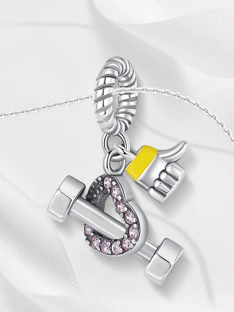 Charm Copper Colors Pink Heart Basketball Bead For Original Bracelet Diy Beads Charms Jewellery Making Gift For Women Styfne