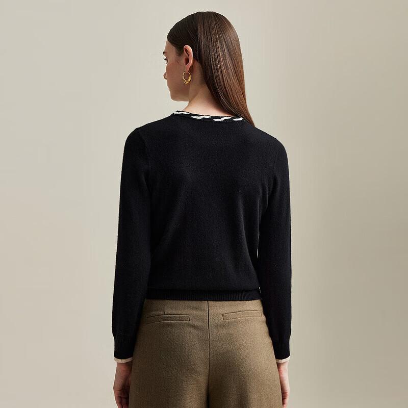 Zhaojun Women's Colorblock Cable Knit Cashmere Sweater