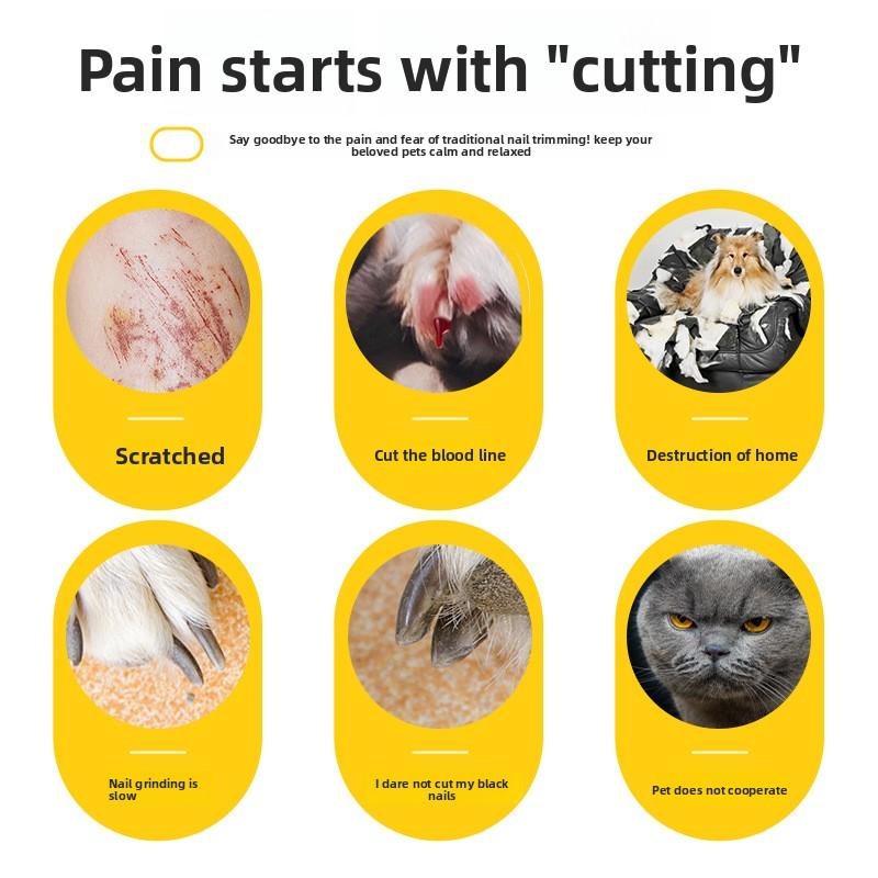 Dog Nail File - Large and Small Size Dog Paw Electric Nail Grinder - Cat Nail Clipper for Nail Trimming - Pet Supplies