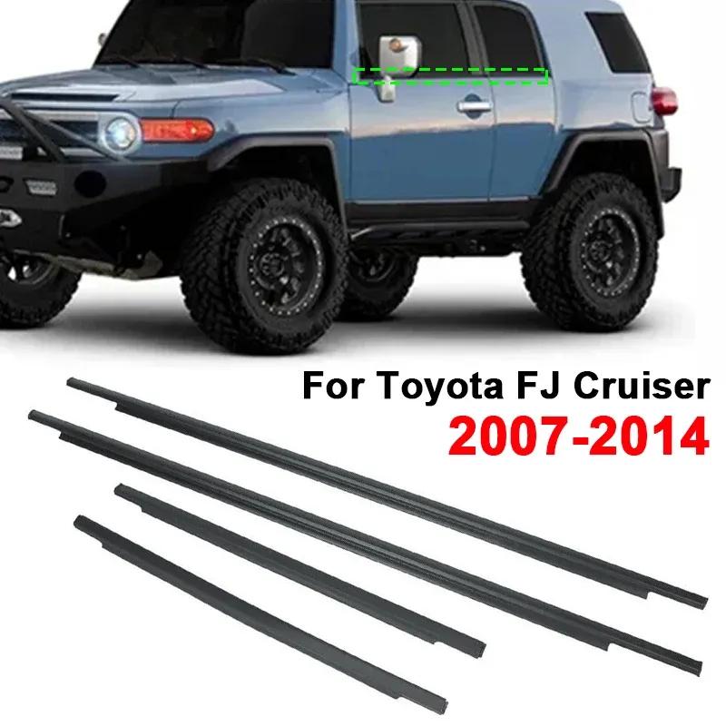 4PCS Car Door Window Glass Window Seal Moulding Trim for Toyota FJ Cruiser 2007-2014