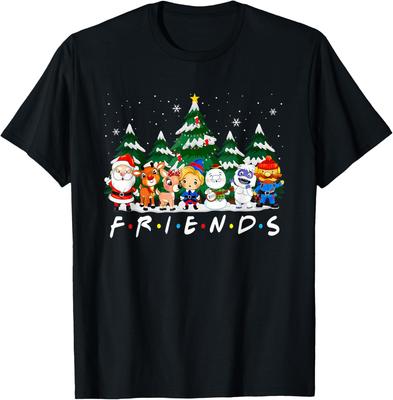 Pyžamové rodinné přátelské vánoční tričko 100% bavlna kulatý výstřih krátký rukáv letní ležérní pánské tričko Streetwear
