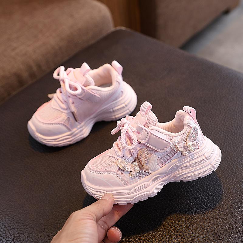 

Children s Shoes New Toddler Girls Sport Shoes Pearl Soft Sole Breathable Outdoor Tennis Fashion Kids Sneakers EU21-30 23
