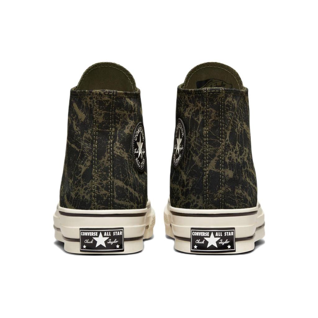 Converse Chuck Taylor All Star 1970s Rock Texture Jacquard Comfortable Versatile High-Top Canvas Shoes Unisex Sneakers Black Green A01405C