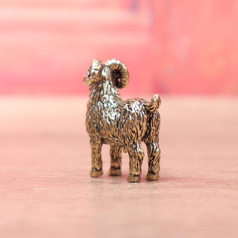 Exquisite Brass Panjiao Goat Figurines Decor Perfect For Home Office Desktop Zodiac Animals Statue Ornament Collectible Gift