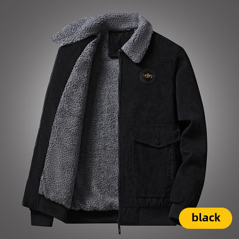 

Мужская зимняя повседневная бейсбольная куртка из овчины - Утепленная, непродуваемая, хлопковая модная куртка L