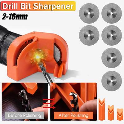 Multi-Functional 2-16mm Drill Bit Sharpener with 3 Locator Guides, Manual Drill Bit Grinding Tool for Grinding and Polishing
