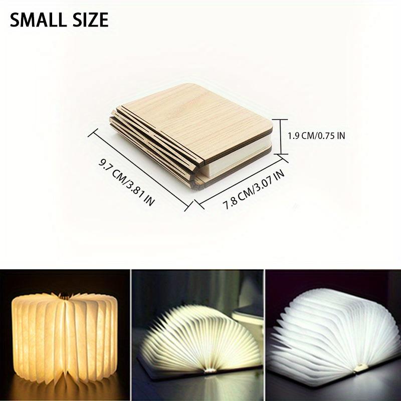 1pc Creative Folding LED Book Lamp - Rechargeable, 3-Color Changing Soft Light, Eye-Care Table Lamp for Bedroom Decor,USB Powered,Warm Ambient Glow