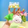 Cartoon Samoyed Plush Keychain Fluffy Doll Squeaky White Dog Pendant  Backpack Decor