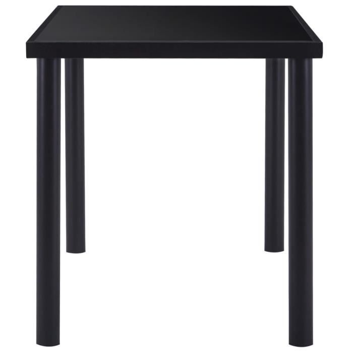 Dining Table - VIDAXL - Black - Tempered Glass - 140x70x75 Cm