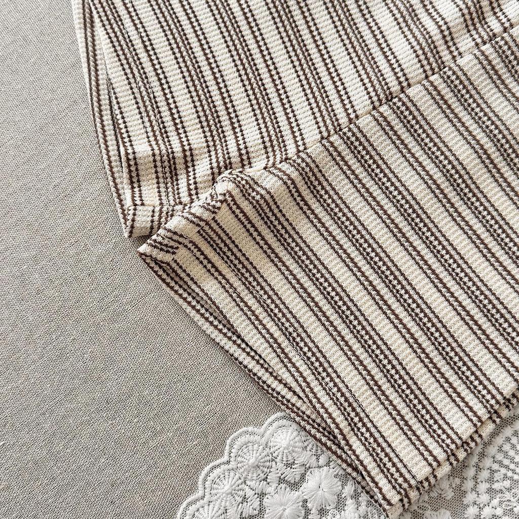 Korean Summer 2026: Boys' Striped Button Two-Piece Set