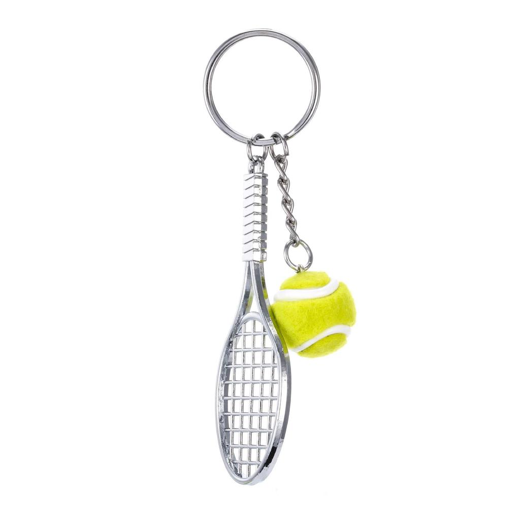 Creative Tennis Racket Keychain Pendant - Sports Gift & Backpack Accessory