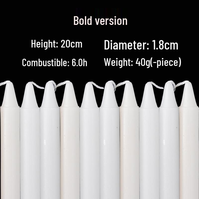 Red & White Smokeless Odorless Emergency Candles - Burn-Resistant, Cotton-Wick Disaster Prevention Lighting