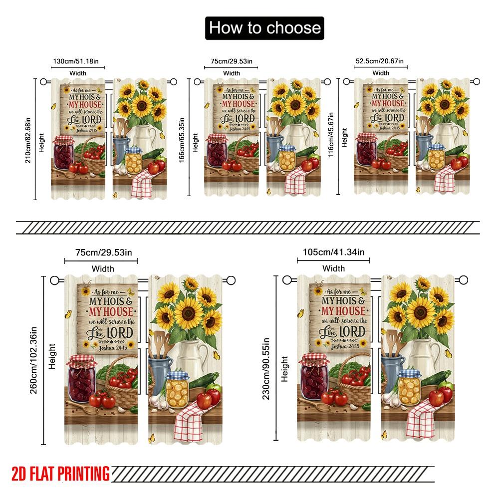 2 Stück 2D Flachdruck Vorhänge Sonnenblume Zuhause Lord Joshua Stoff Ohne Strom Feiertagsdekorationen für Raumdekor Ästhetik