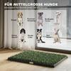 Tuoletta per Cani 76 x 50,5 cm Vasino per Cani con 2 Prati Artificiali Lavabili Toilette per Cuccioli per Cani per Balcone Casa Nero+Verde