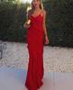 2023 Spring/Summer Backless Spaghetti Strap U-Neck Off-Shoulder Wavy Bodycon Side Slit Maxi Dress