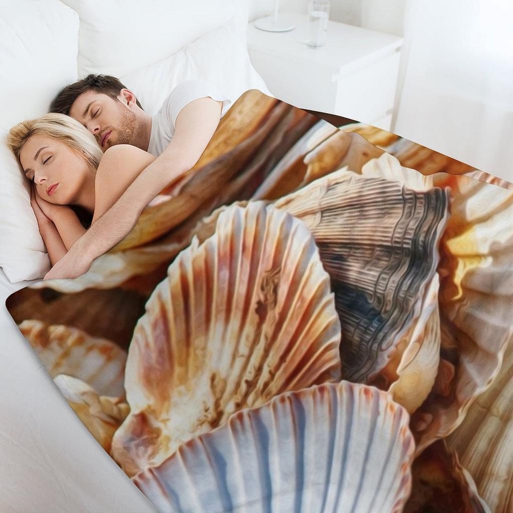 Seashells, Seashells Throw Blanket Soft Hairys Picnic Halloween Blankets