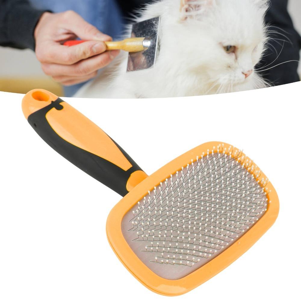 360° Rotatable Cat Slicker Comb Stainless Steel Needle Pet Care Tool Small Pet Grooming