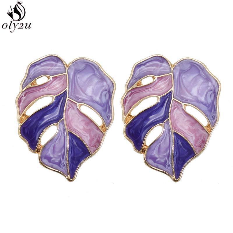 Bohemian Monstera Palm Tree Dangle Earrings For Women Gold Tropical Hollow Plant Leaves Big Earring Beach Brincos Gift