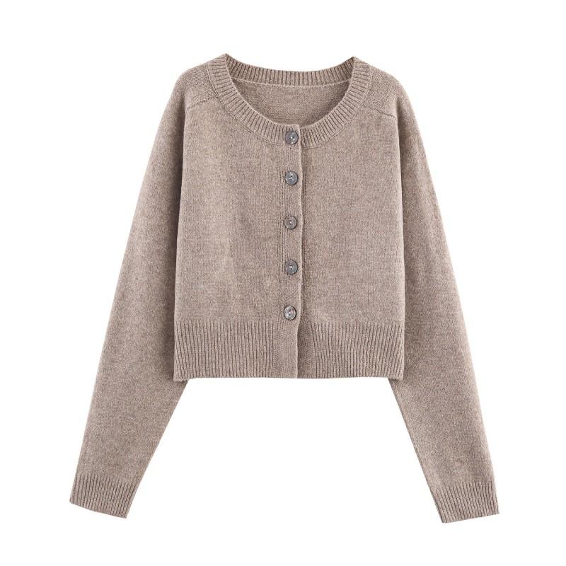 French Vintage Style Knit Cardigan Casual Button Front Sweater Women Men 5536149