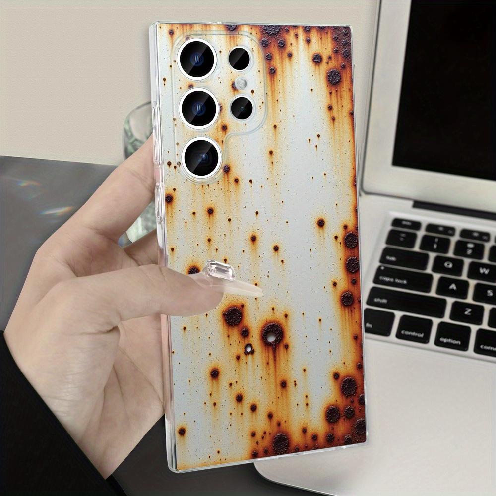 Retro Rusty Pattern Phone Case Transparent Soft TPU Phone Case for Samsung Galaxy S25 2024 S23 S22 S21 S20 Note 20 FE Ultra Plus
