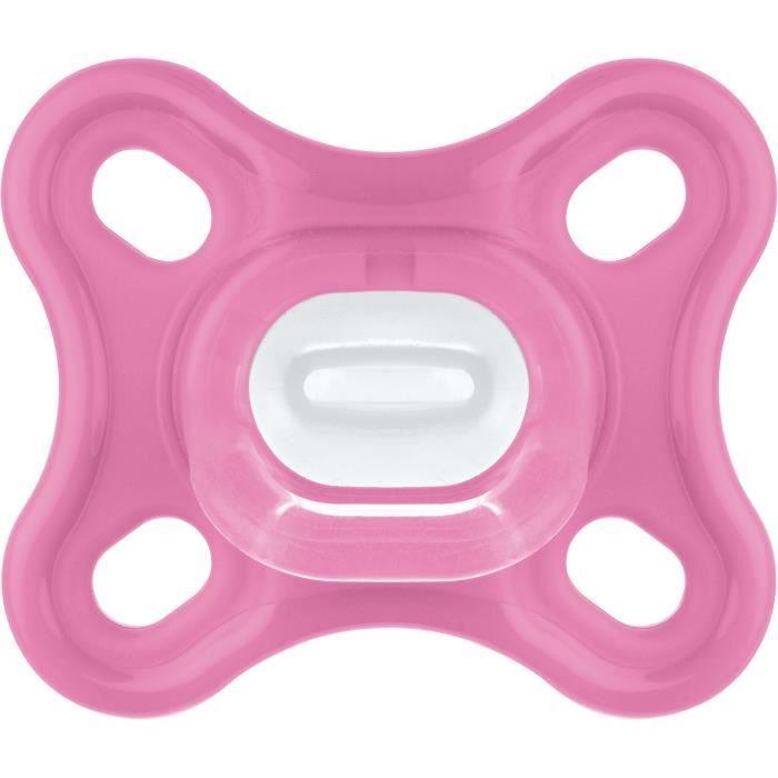 MAM Comfort Sucette Physiologique +0m Rose Lot de 2 + Boîte de Conservation