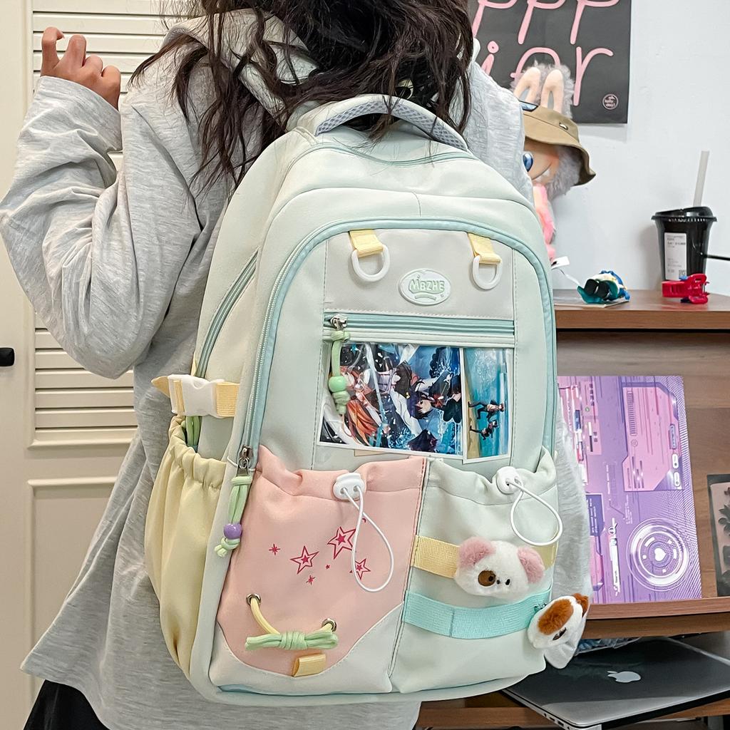 Cute Girl School Bag Junior High School Birthday Is a Pain Bag In the Transparent Bar Ins Style Backpack Large Capacity Class Backpack