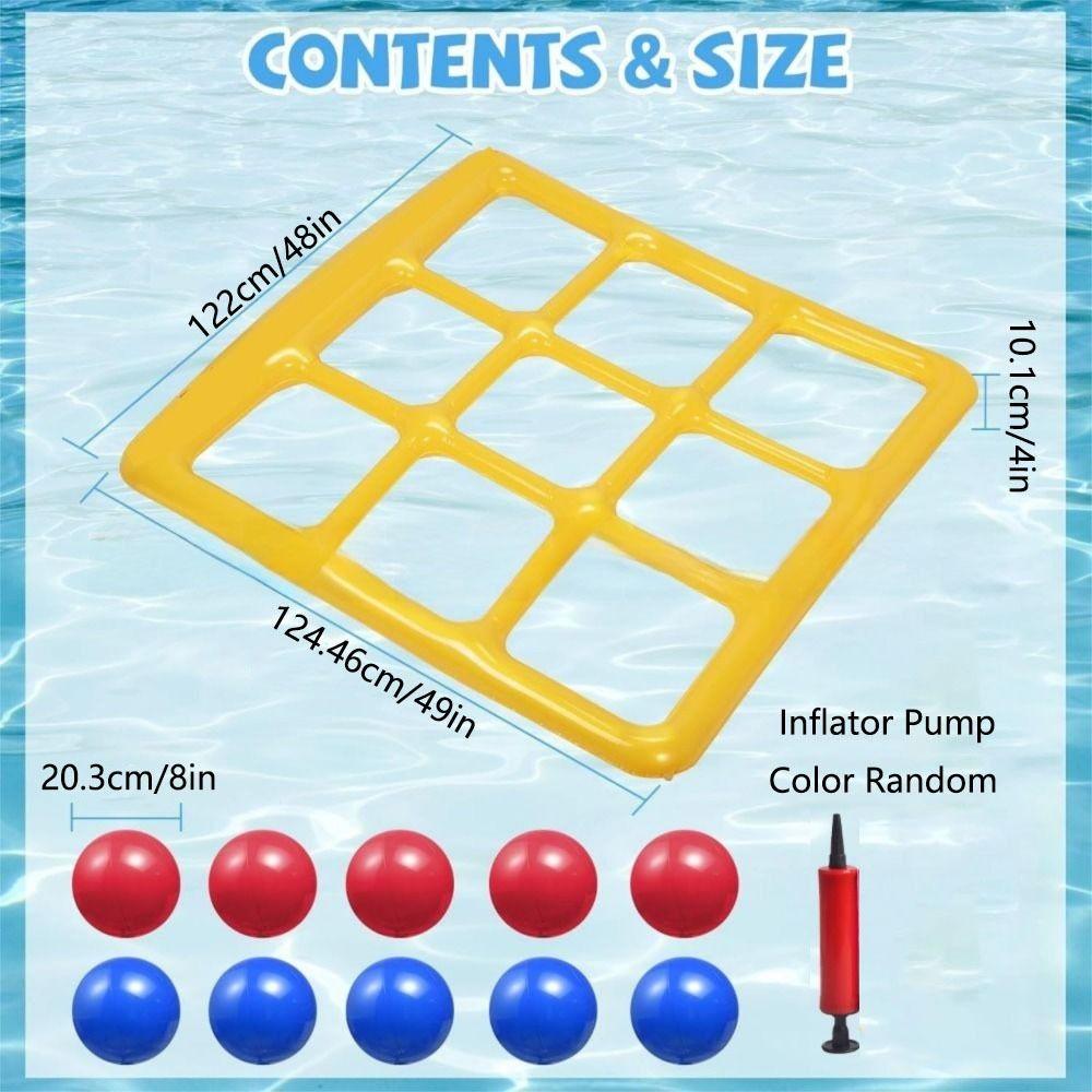 with Inflator Pump Inflatable Pool Toy Set Portable Inflatable Water Toss Game  2-10 Players