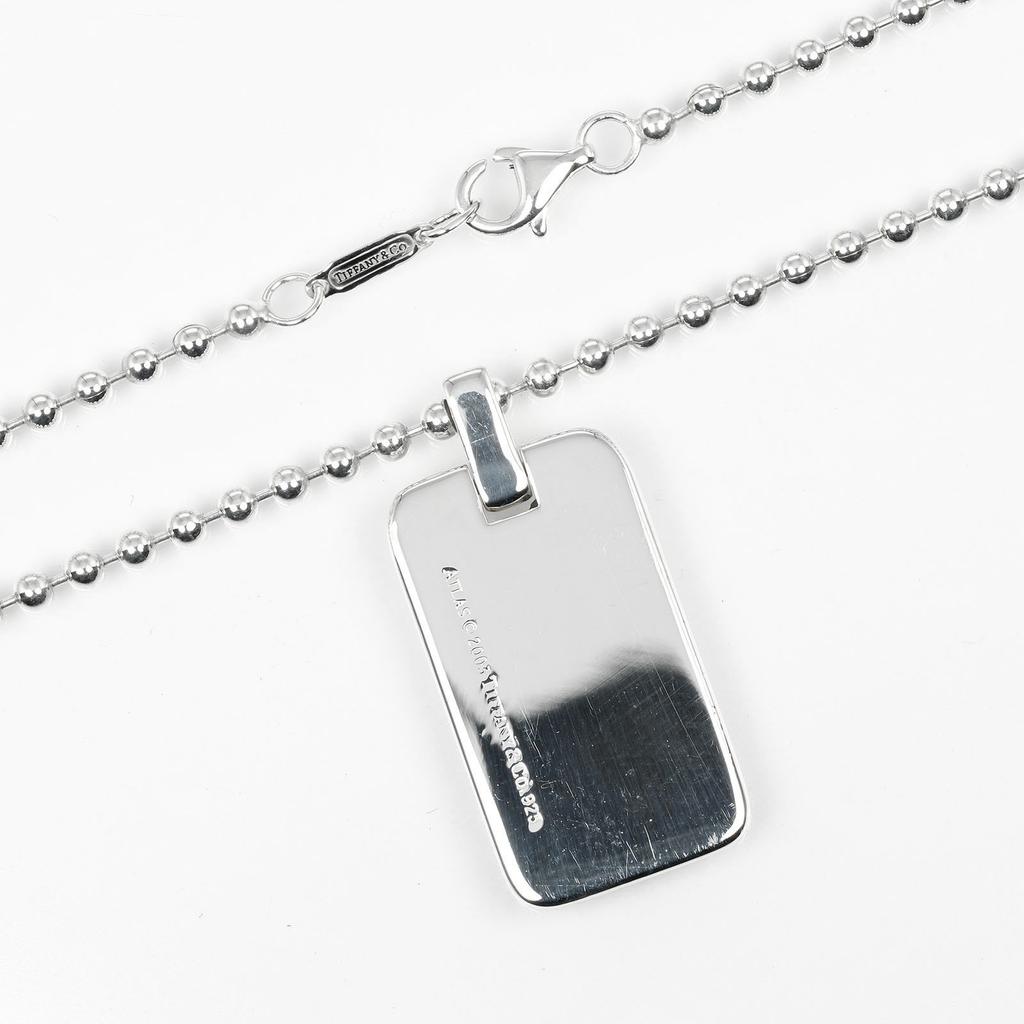 TIFFANY&Co. Atlas Bar Necklace Ball Chain Silver925 19.2g Women Used