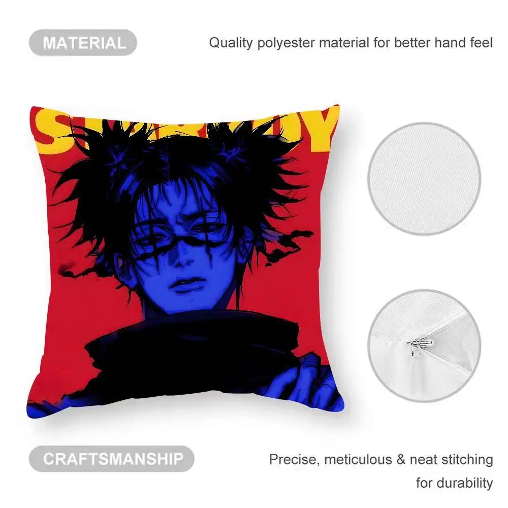 C-Choso J-Jujutsu K-Kaisen Anime Pillow Case Anti-dustmite Pillowcase Invisible Zipper Silky Short Plush Sofa Cushion Cover