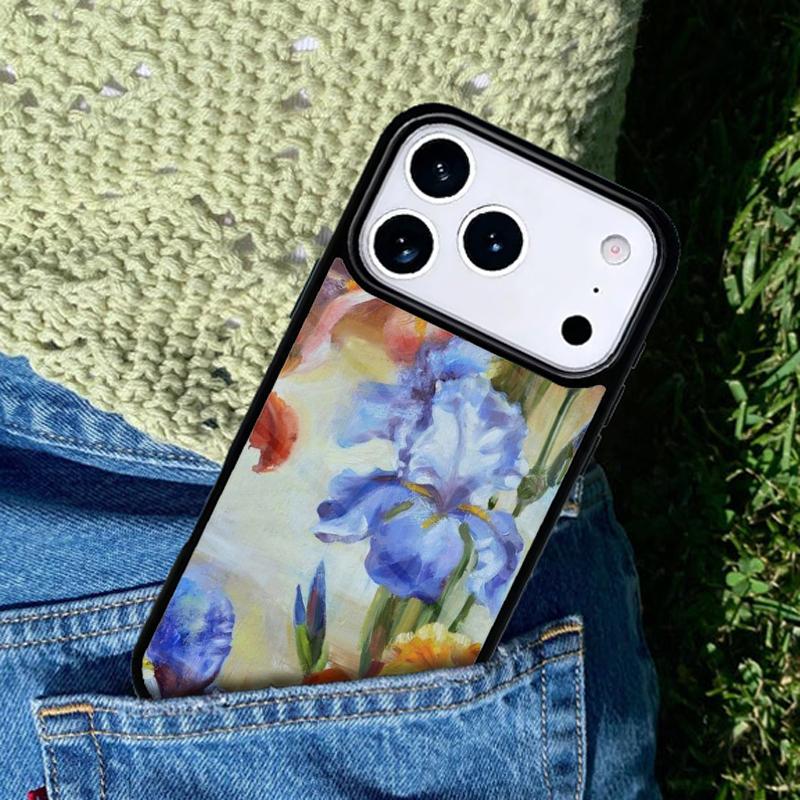 Irises Painting Phone Case Cover Compatible with for IPhone 17air 16e 15 14 13 12 11Pro Max 17 Air