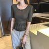2026 Sexy Backless Short Sleeve T-Shirt - Women's Slim Fit Round Neck Top