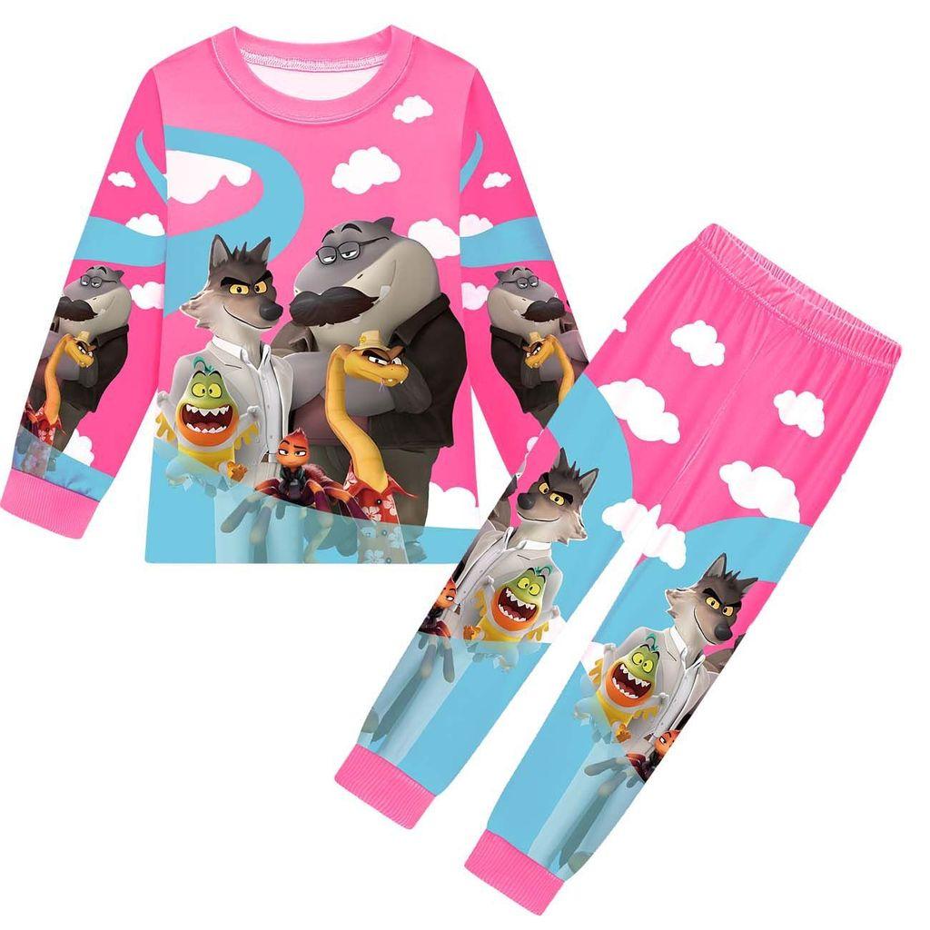 Set Haine Copii Băieți Fete Anime Desene Animate Tipărit Bărbați Răi Casual Mâneci Lungi Tricou Pantaloni