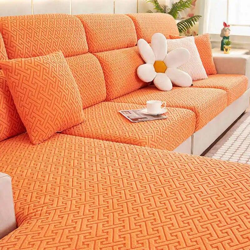 Stretch Jacquard Sofa Cushion Covers Delicate Cheap Couch Slipcover 1/2/3/4 Seat Polar Fleece Sofa Protector