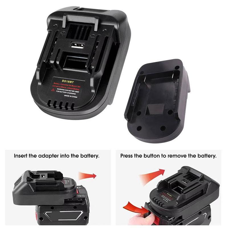 1/2Pcs BS18MT Battery Converter For Bosch 18V Li-ion Battery Converted To For Makita 18V Power Tool With USB Adapter