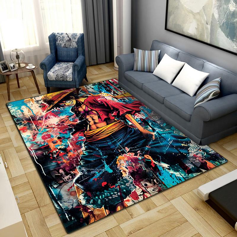 Nami Luffy Zoro Sanji Printed Anti-slip Carpet Fashionable Decorative Rug Mat for Bedroom Living Room LXR165
