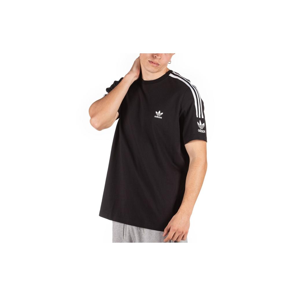 adidas Oryginalna koszulka Clover Retro 3-Stripes z okrągłym dekoltem i krótkim rękawem dla mężczyzn, czarna ED6116