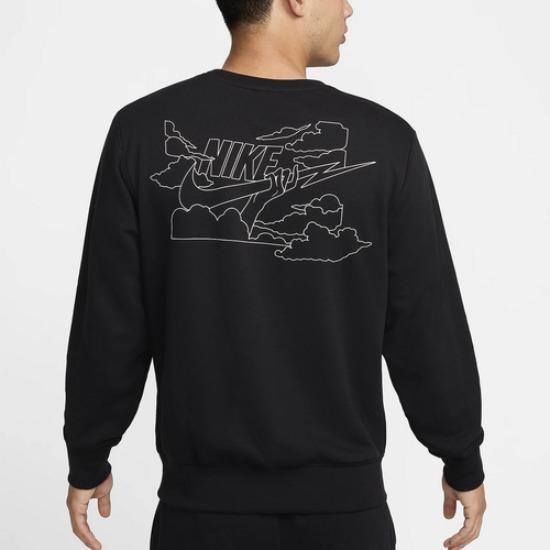 Nike Club Terry Crew Neck Sweatshirt Men's Black/White FZ0765-010
