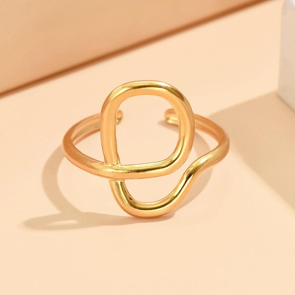 Trendy Adjustable Irregular Cross Design Stainless Steel Ring for Women