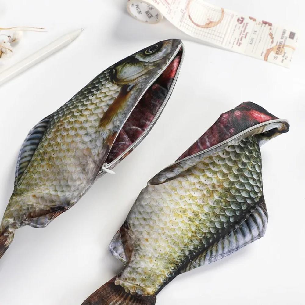 Creative Funny Crucian Carp Shape Pencil Bag Douyin Same Personality Funny Change Korean Version Simulation Crucian Carp Station