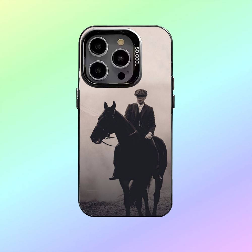 P-PeakyS T-Thomas Shelby Blinders Phone Case For iPhone17,16,15,14,13,12,11 Plus,Pro Max Colored Silver Phone Case