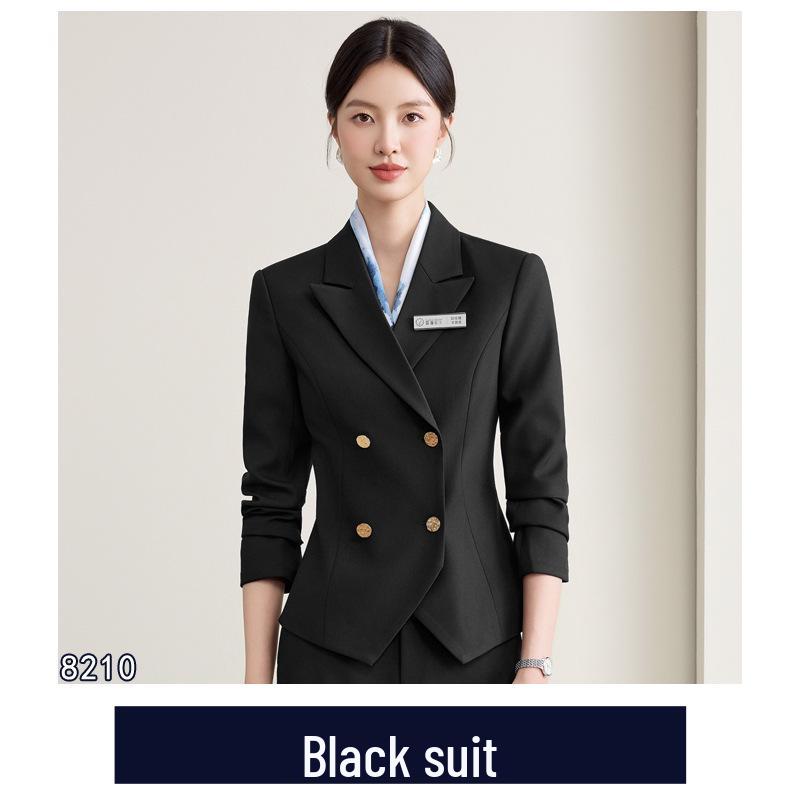 2025 Women's Autumn Black Pantsuit: Elegant Business Professional Workwear