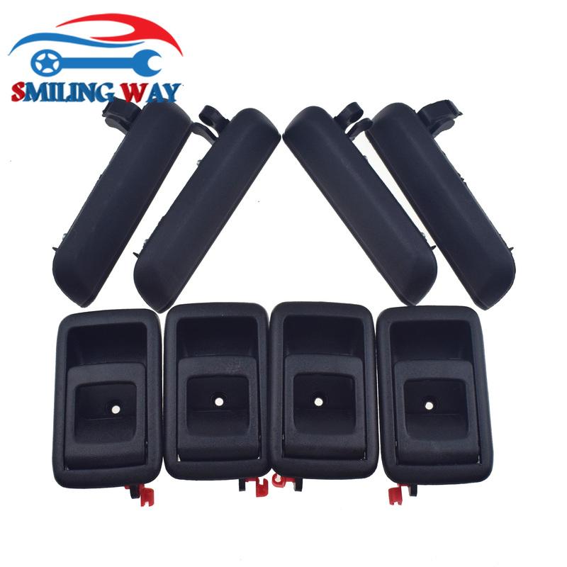 SMILING WAY# 8pcs Black ide & Outside Door Handle Front & Rear Left Right Set For Toyota Tercel 1995 1996 1997 1998