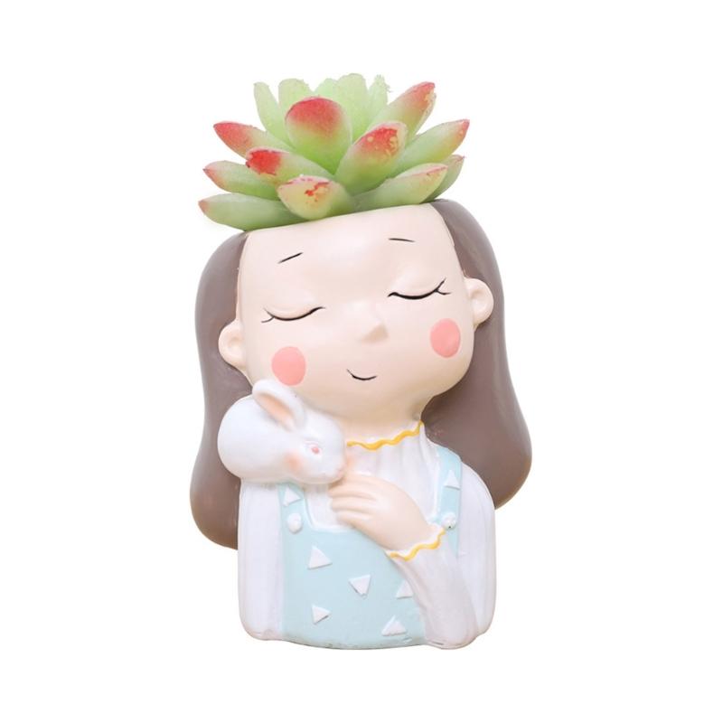 2×Head-Planter Silicone Mold Face Flower Pot Concrete Mold Face Statue Planter Mold Face Flower Vase Epoxy Casting Mold