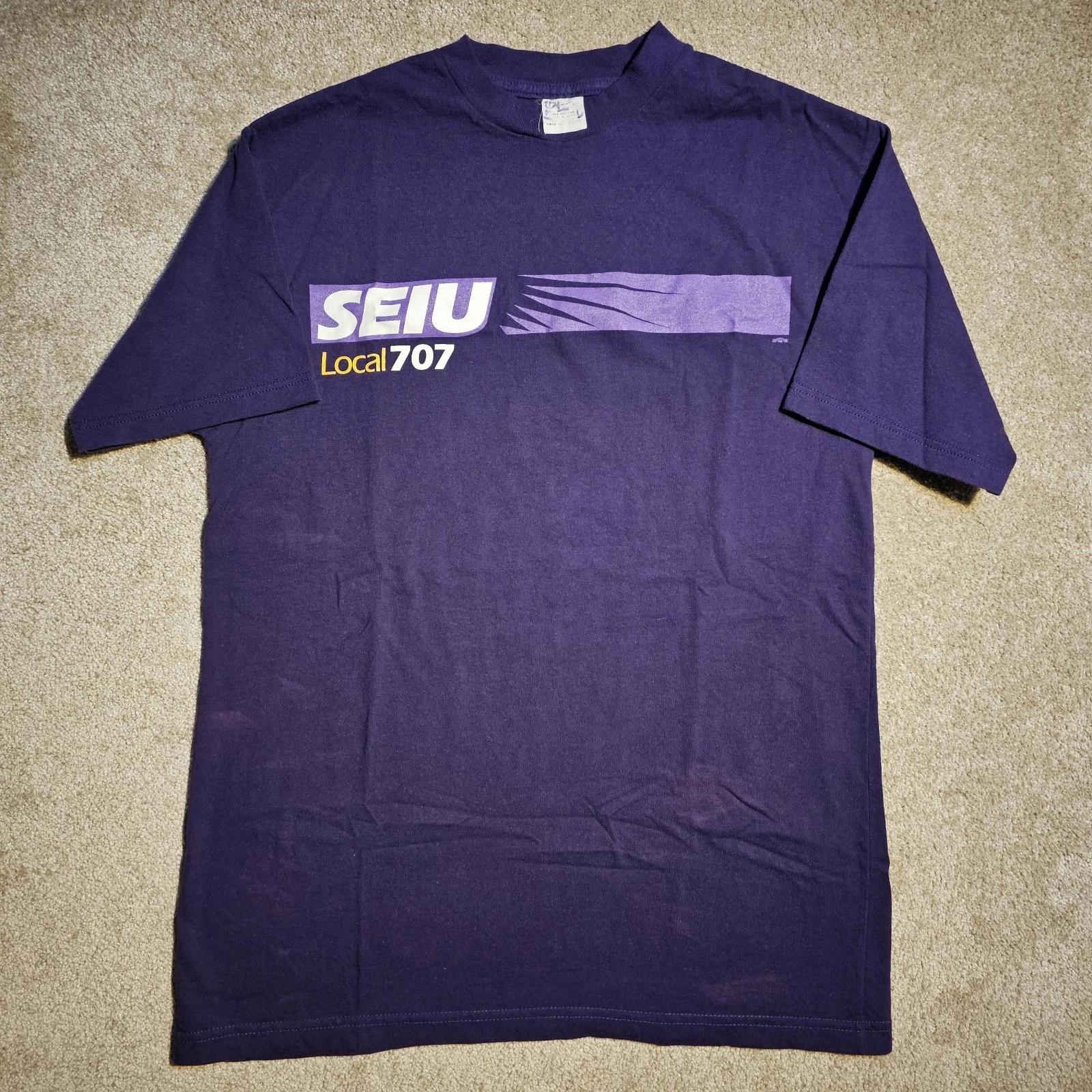 

Vintage Y2k Union Line USA Local 707 Mens L T-shirt Purple Grunge Workwear Skate 4XL